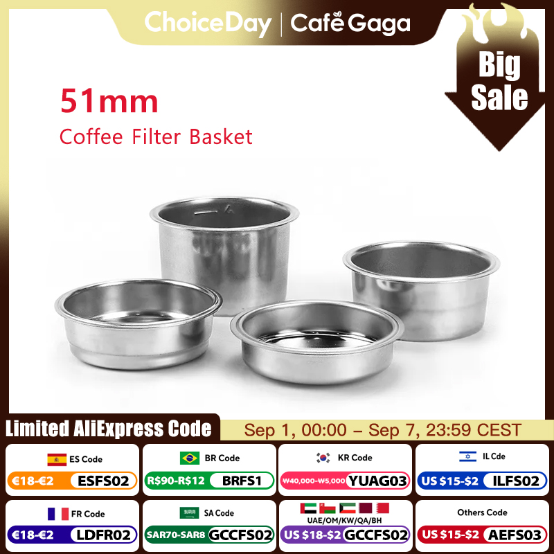 Coffee Equipment For Sale - Cesta de filtro de café 51mm
