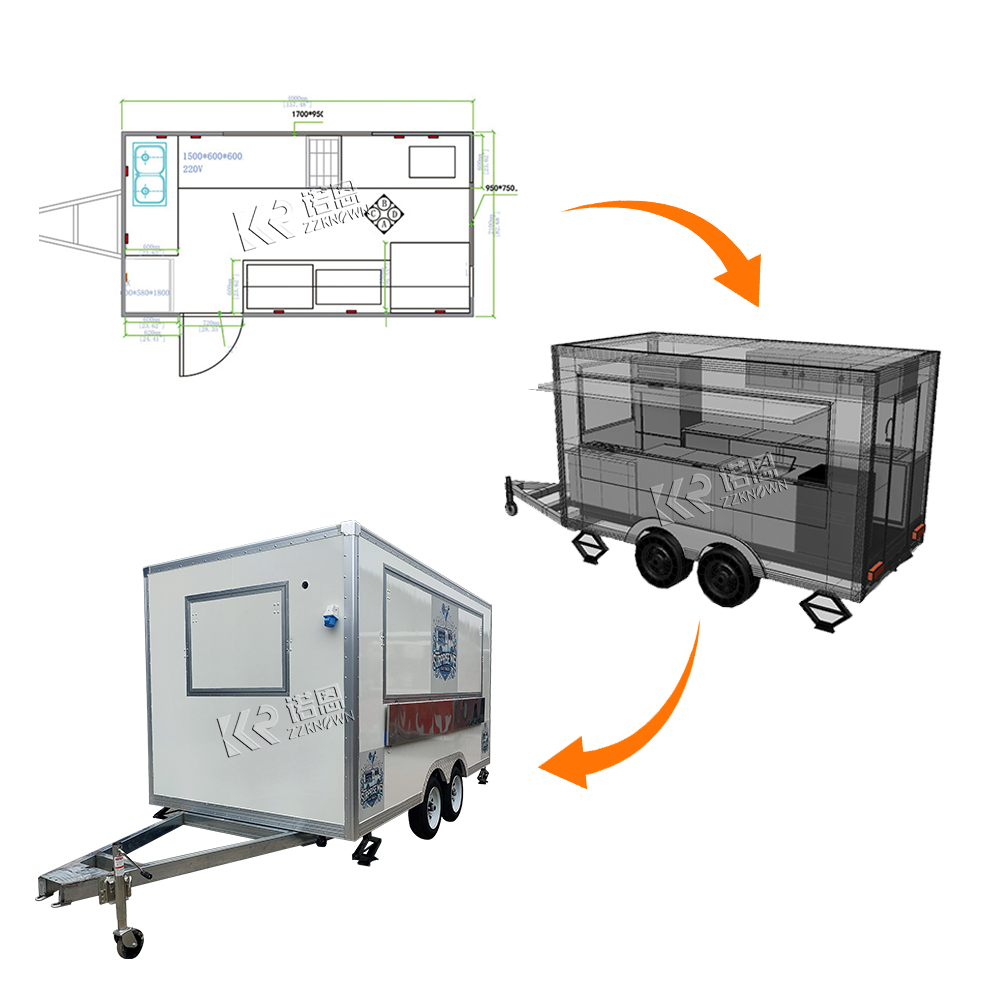 Reboque de café CE totalmente  - Mobile Coffee Van Equipment avaliação e preço