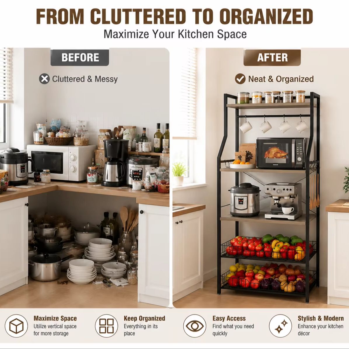 Estante de Cozinha de 5 Níveis - Coffee Equipment Organizer avaliação e preço