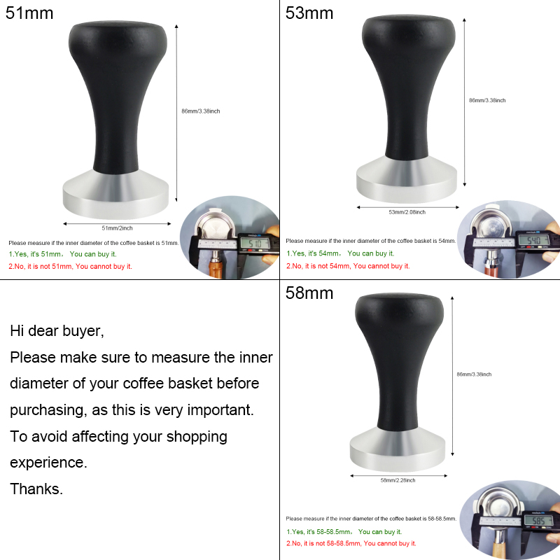 51mm/53mm/58mm espresso calcad - Espresso Tamper Set avaliação e preço
